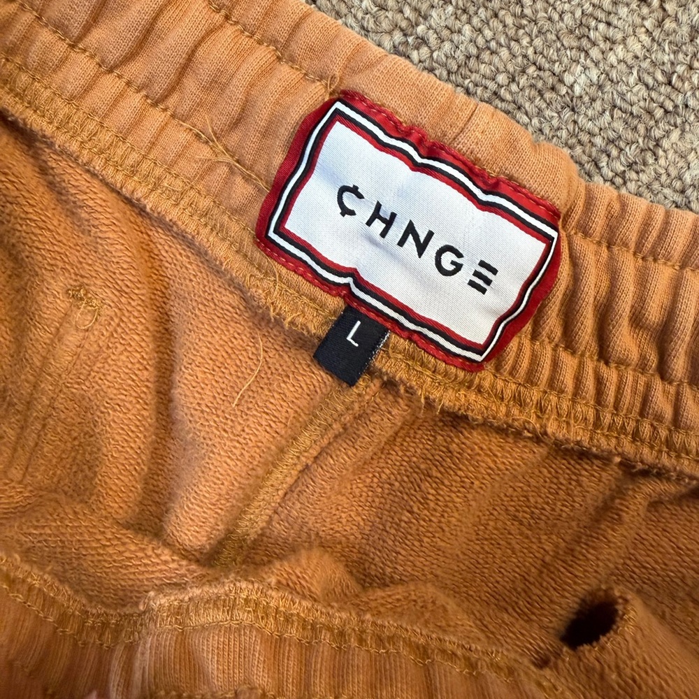 CHNGE orange Hoodie with White Text - Picture 7 of 10